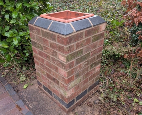 brickwork planter restored in Loughborough